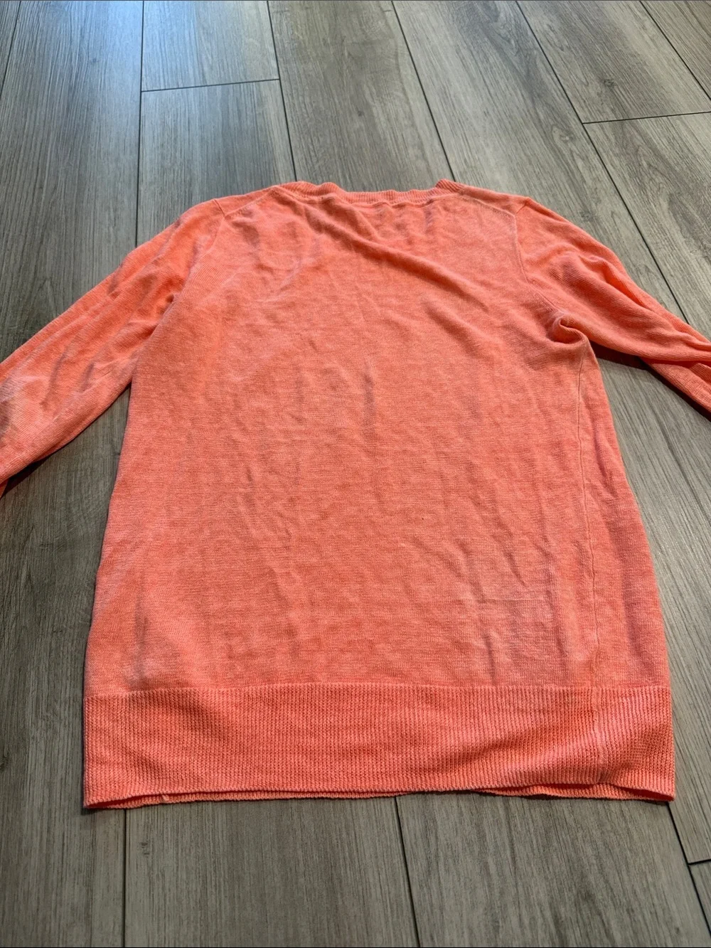 J. Crew Coral Linen Crewneck Sweater Salmon Orange Small